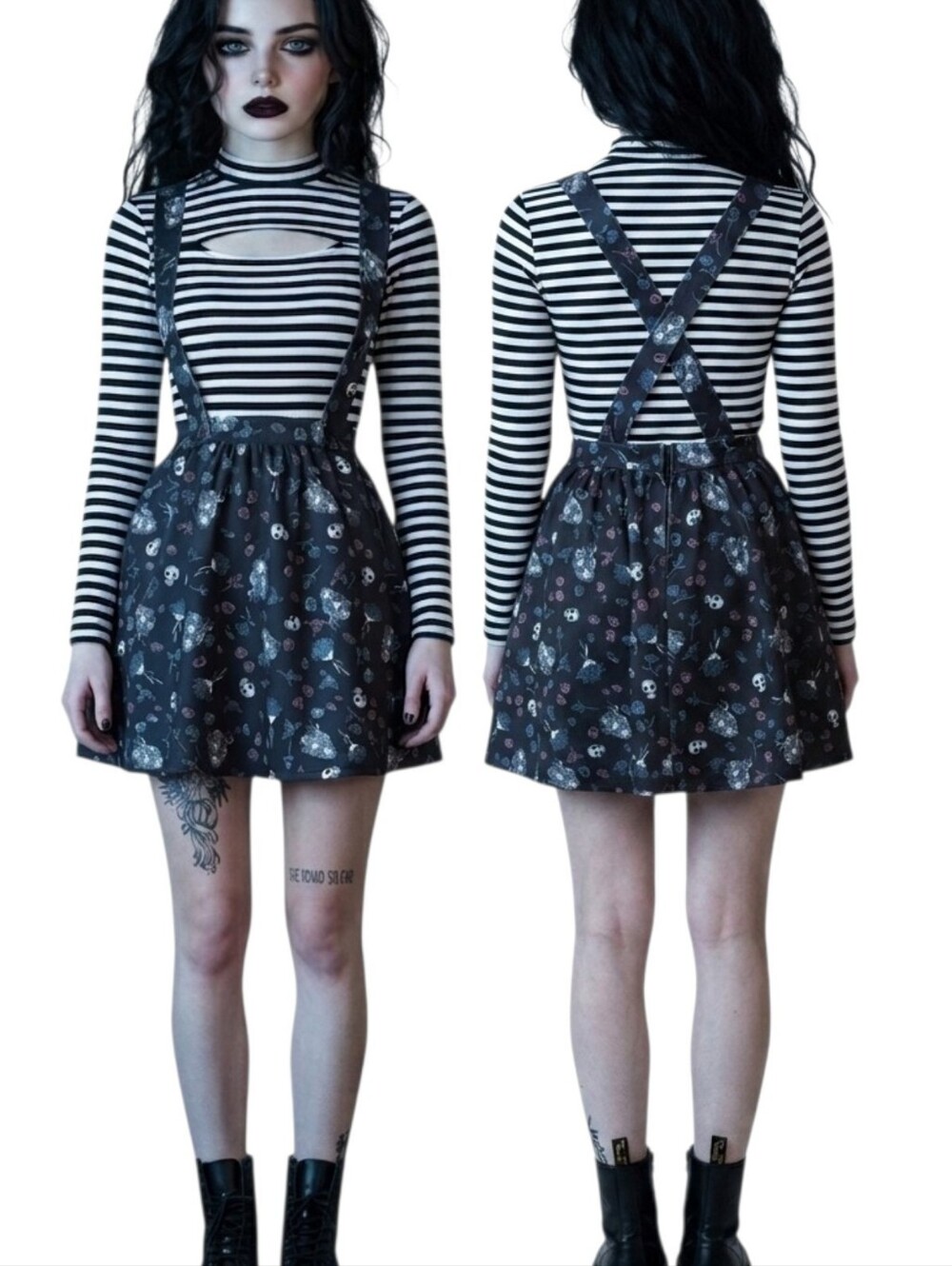 HOT TOPIC CORPSE BRIDE Icon Suspender Skirt - Size XL